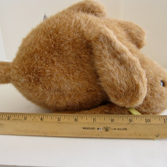 Vintage 90s Mervyns Playful Pals Brown Plush Bunny Puppet Rabbit EASTER GIFT - Picture 8 of 8